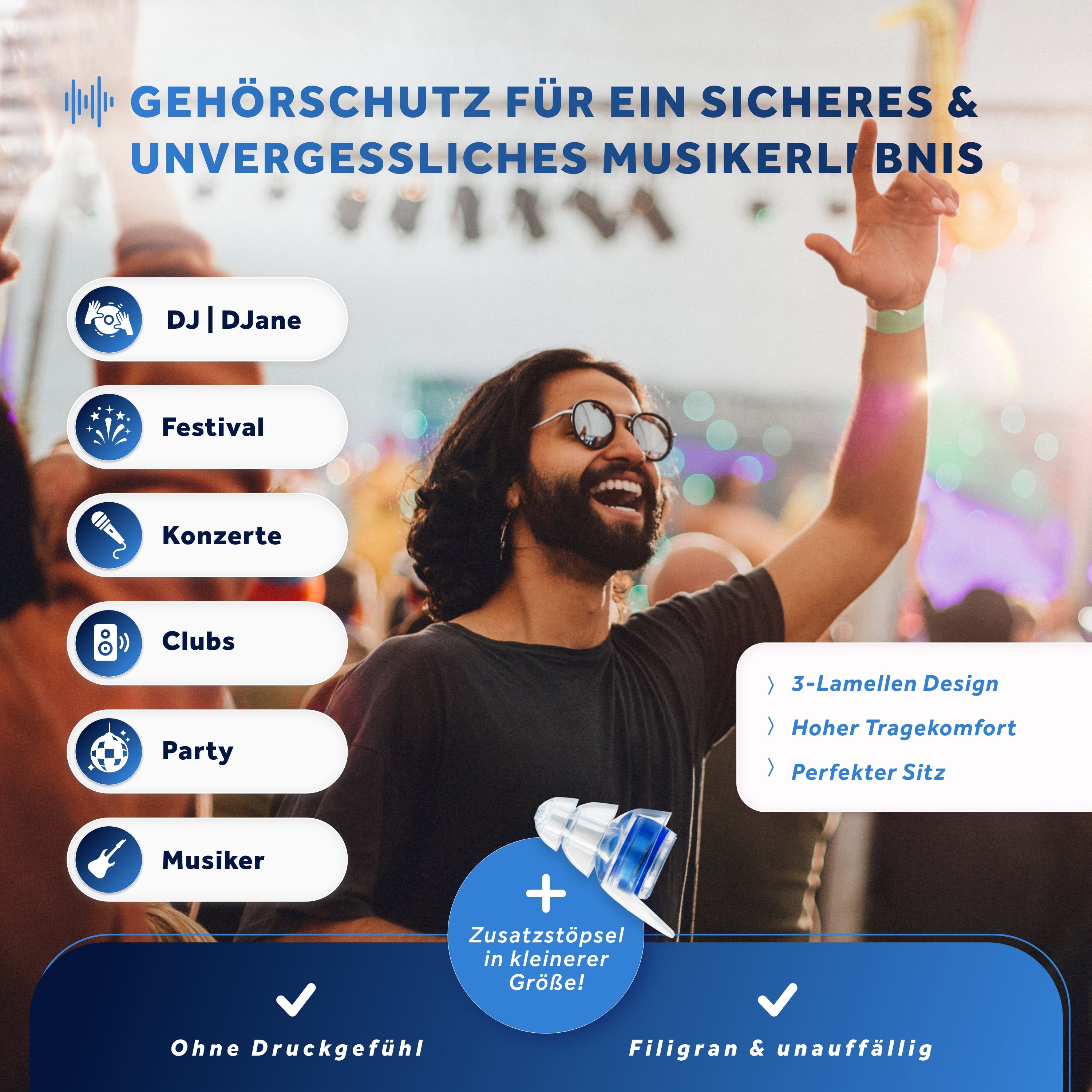 Schallwerk Music+ dopuri concert transparente filtru 18 dB