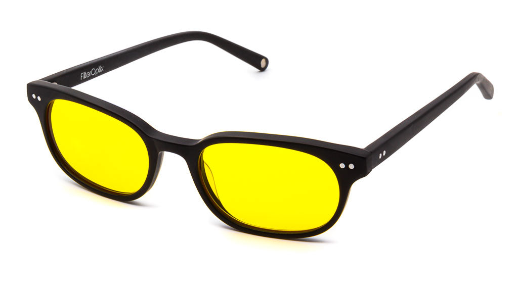FilterOptix Sage ochelari lumina albastra Cocoa lentile galbene zi