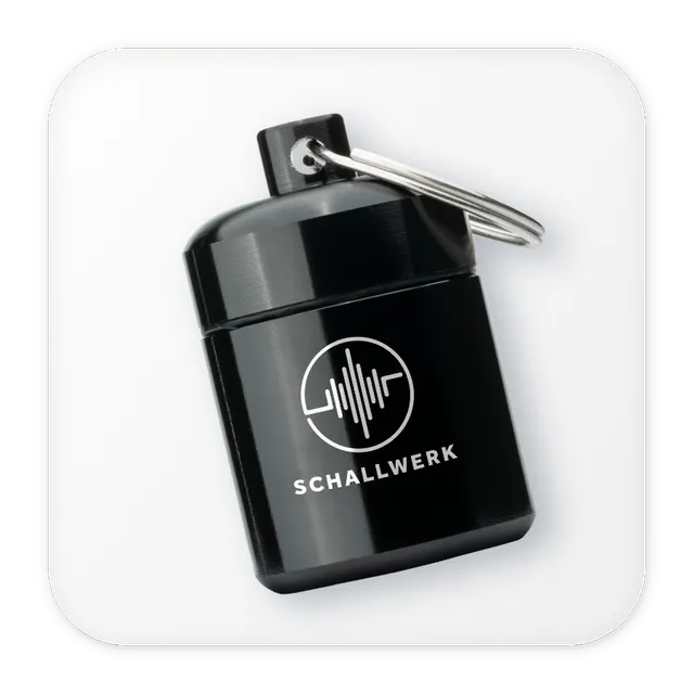 Schallwerk cutie transport dopuri urechi aluminiu compact negru