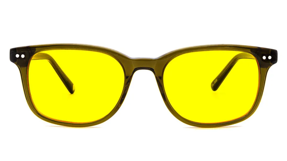 FilterOptix Cedar ochelari lumina albastra Olive lentile galbene zi