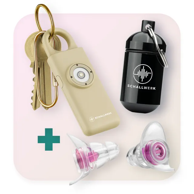 Schallwerk Women+ Safety+ set dopuri alarma roz