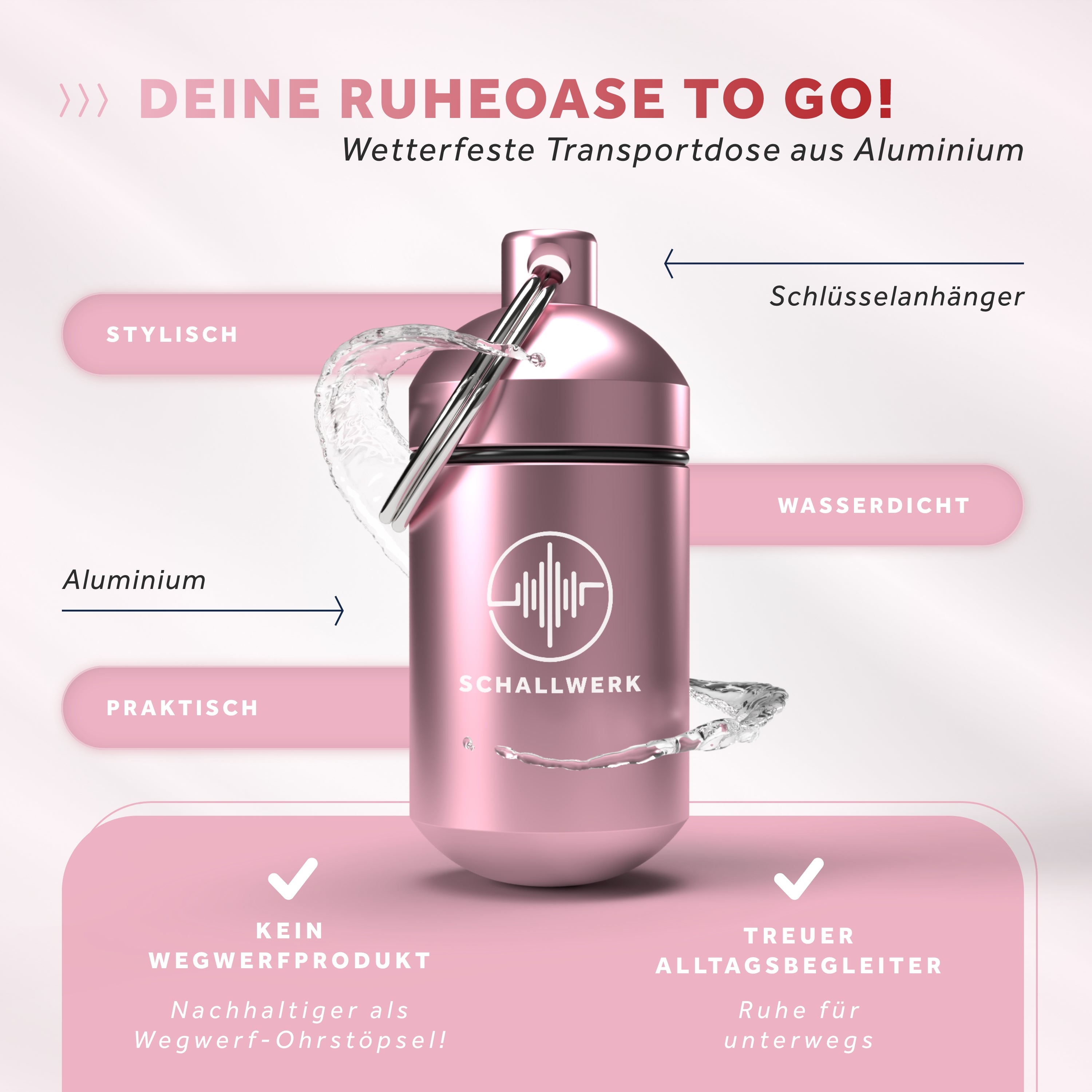 Schallwerk Women+ dopuri urechi filtru roz SNR 23 dB