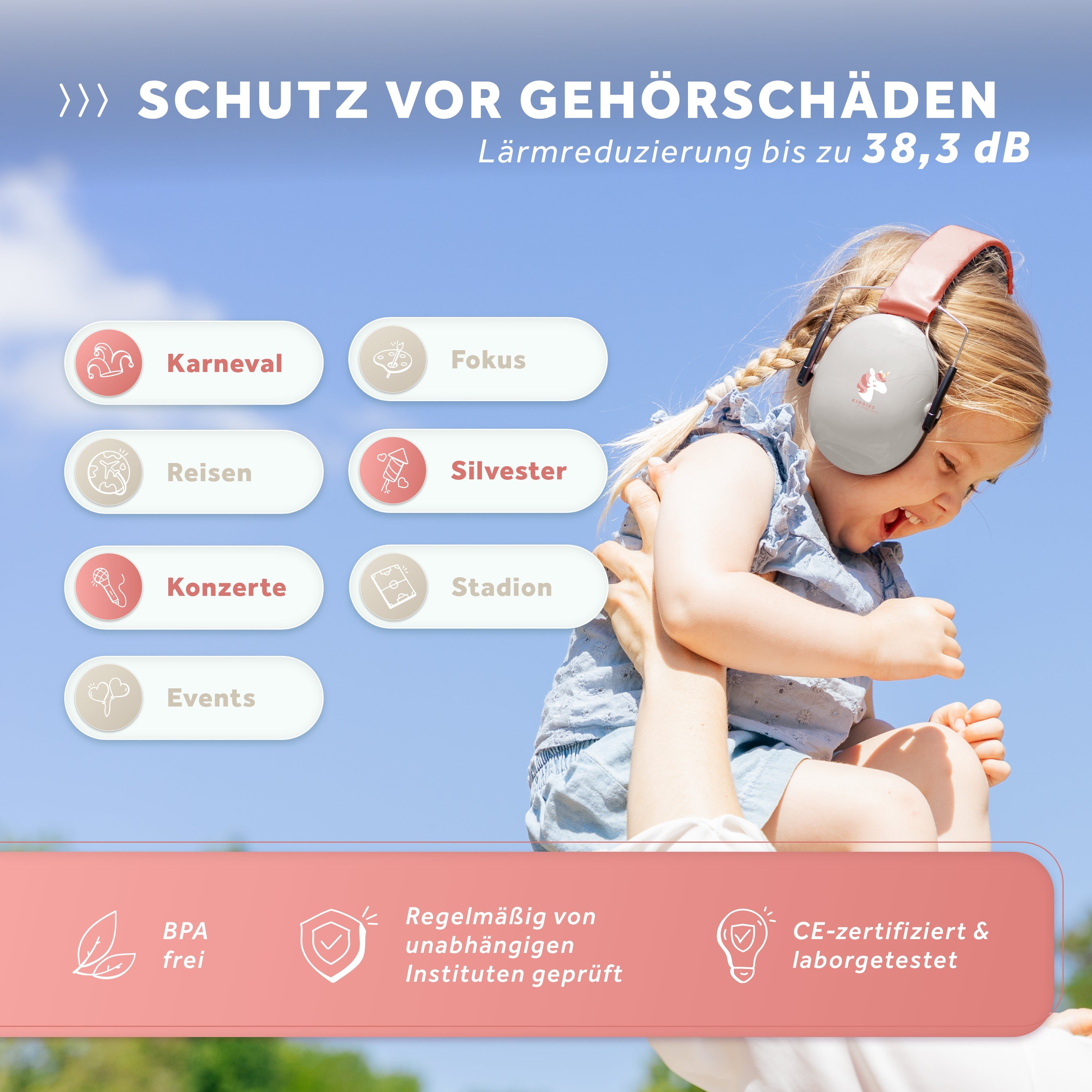 Schallwerk Kiddies K11 casti antifonice copii Rocket Berry SNR 28dB