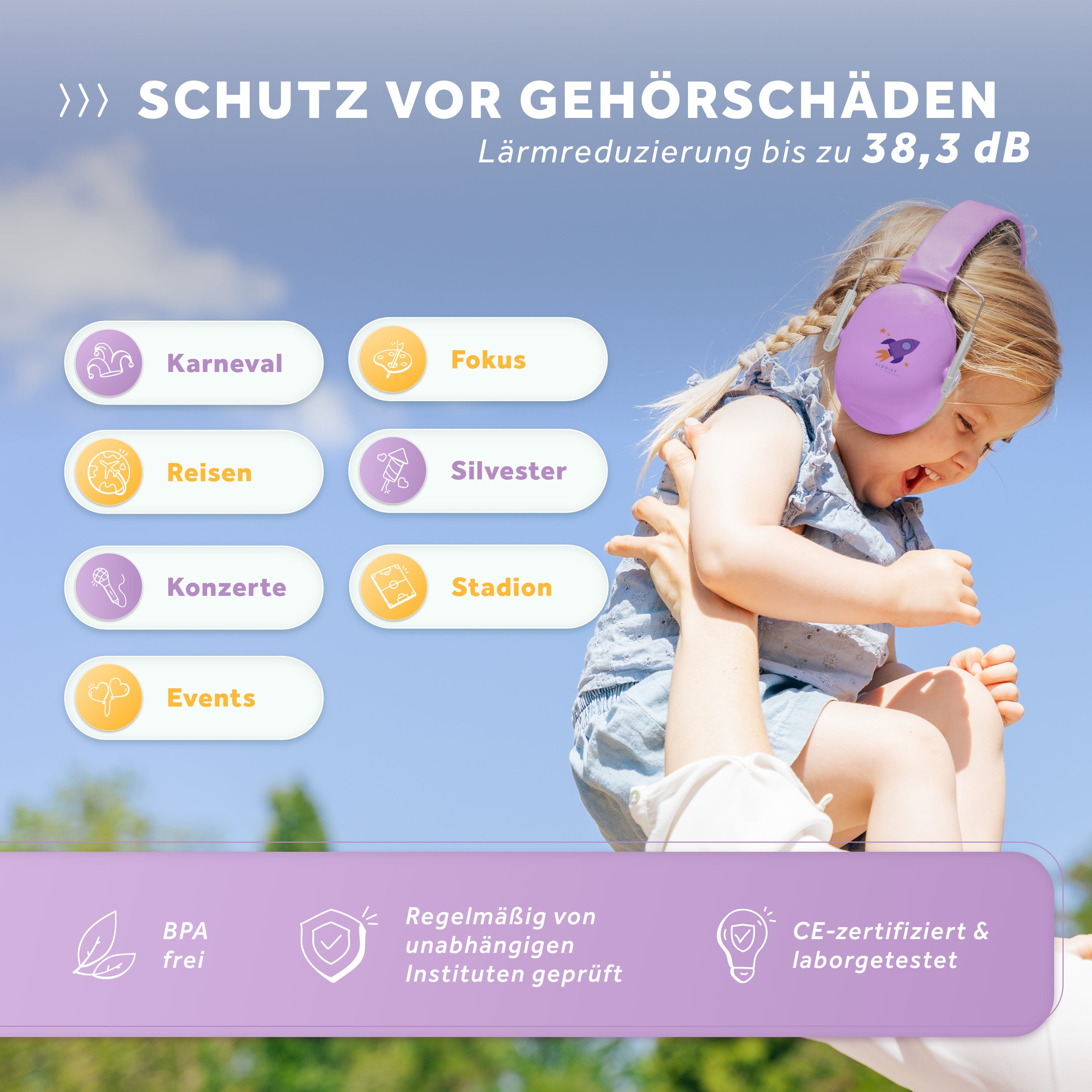 Schallwerk Kiddies K11 casti antifonice copii Rocket Berry SNR 28dB