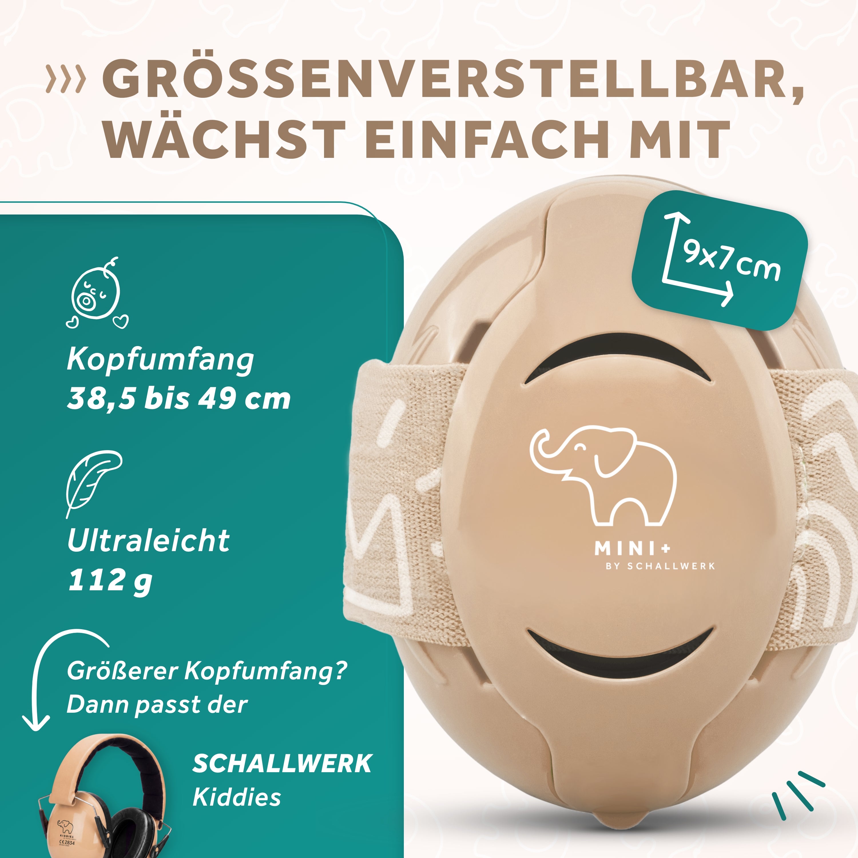 Schallwerk Mini+ casti antifon bebelusi Sky Blue M1 24 dB