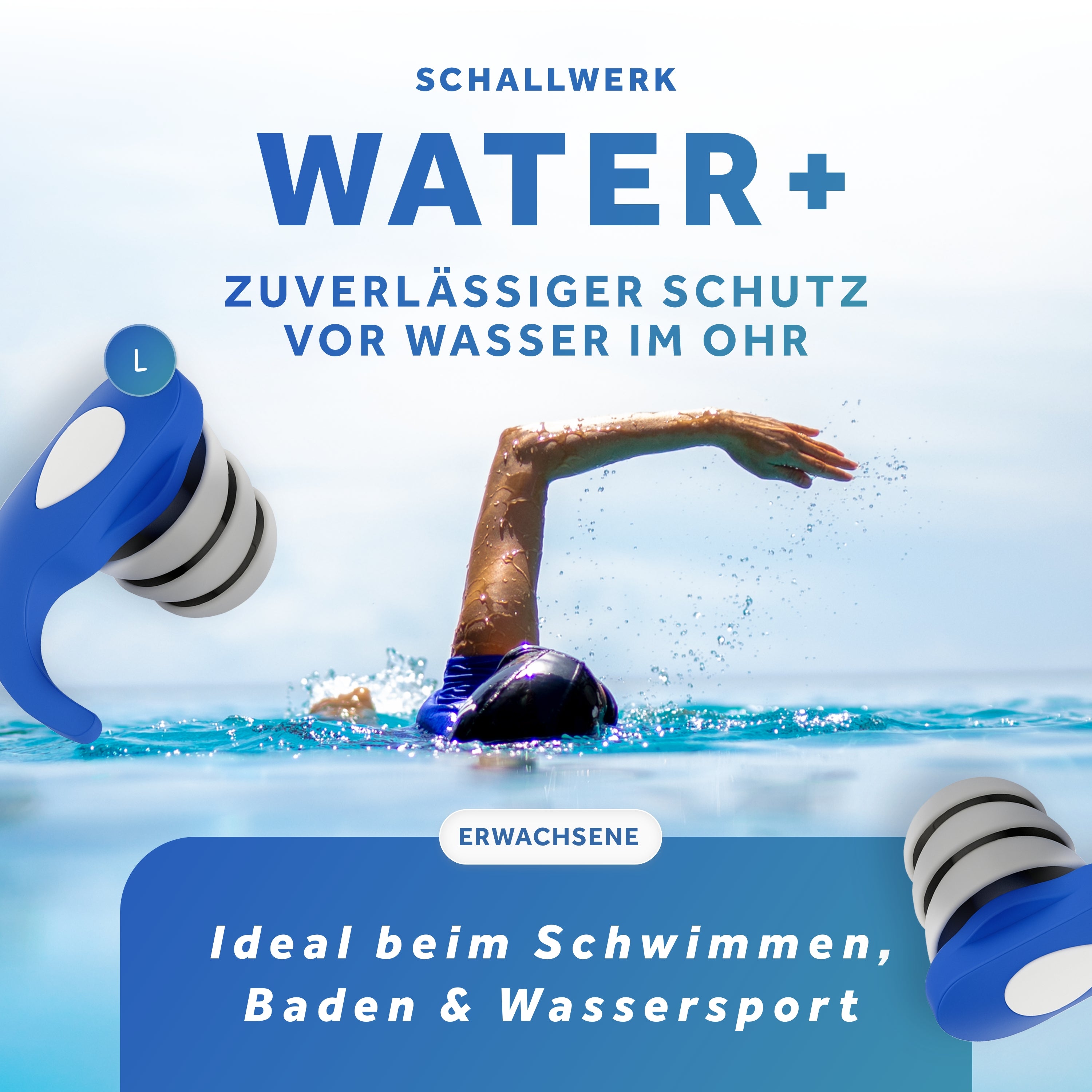 Schallwerk Water+ dopuri urechi inot adulti Deep Ocean silicon