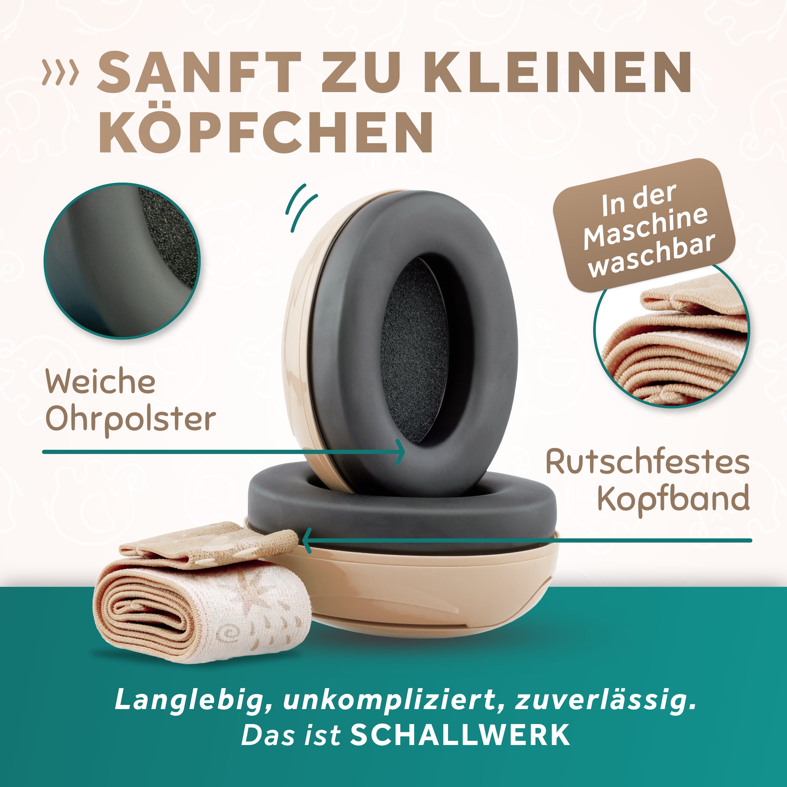 Schallwerk Mini+ casti antifon bebelusi Sky Blue M1 24 dB
