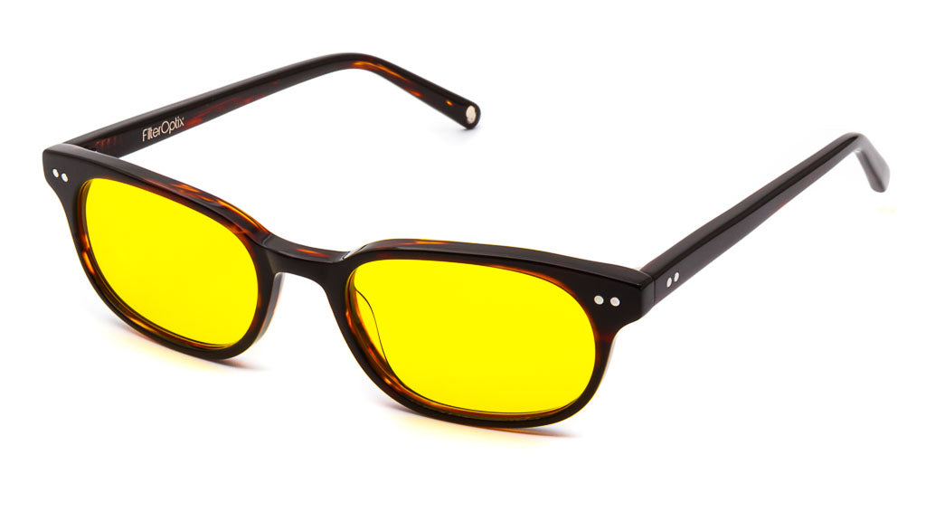 FilterOptix Sage ochelari lumina albastra Cocoa lentile galbene zi