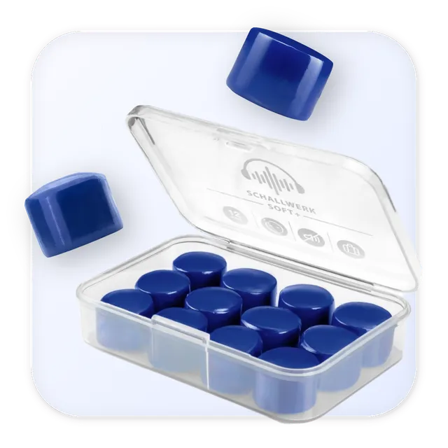 Schallwerk Soft+ dopuri urechi silicon 12 buc albastru inchis SNR 27dB