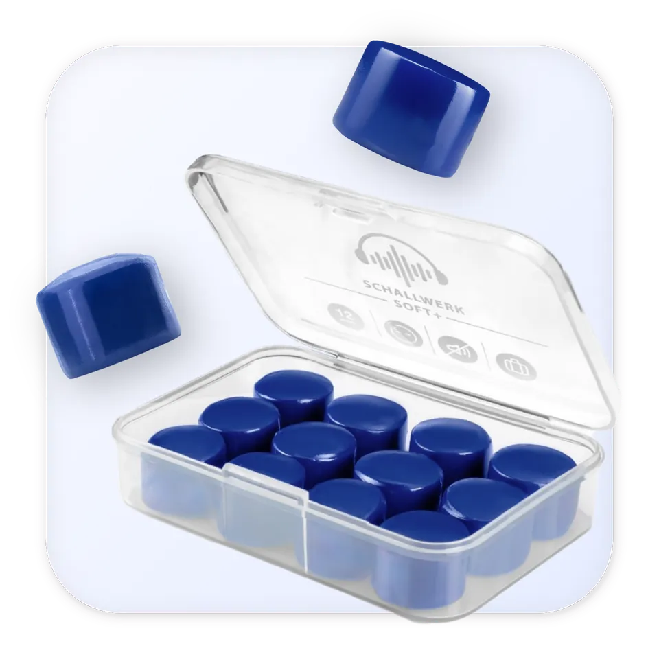 Schallwerk Soft+ dopuri urechi silicon 12 buc albastru inchis SNR 27dB