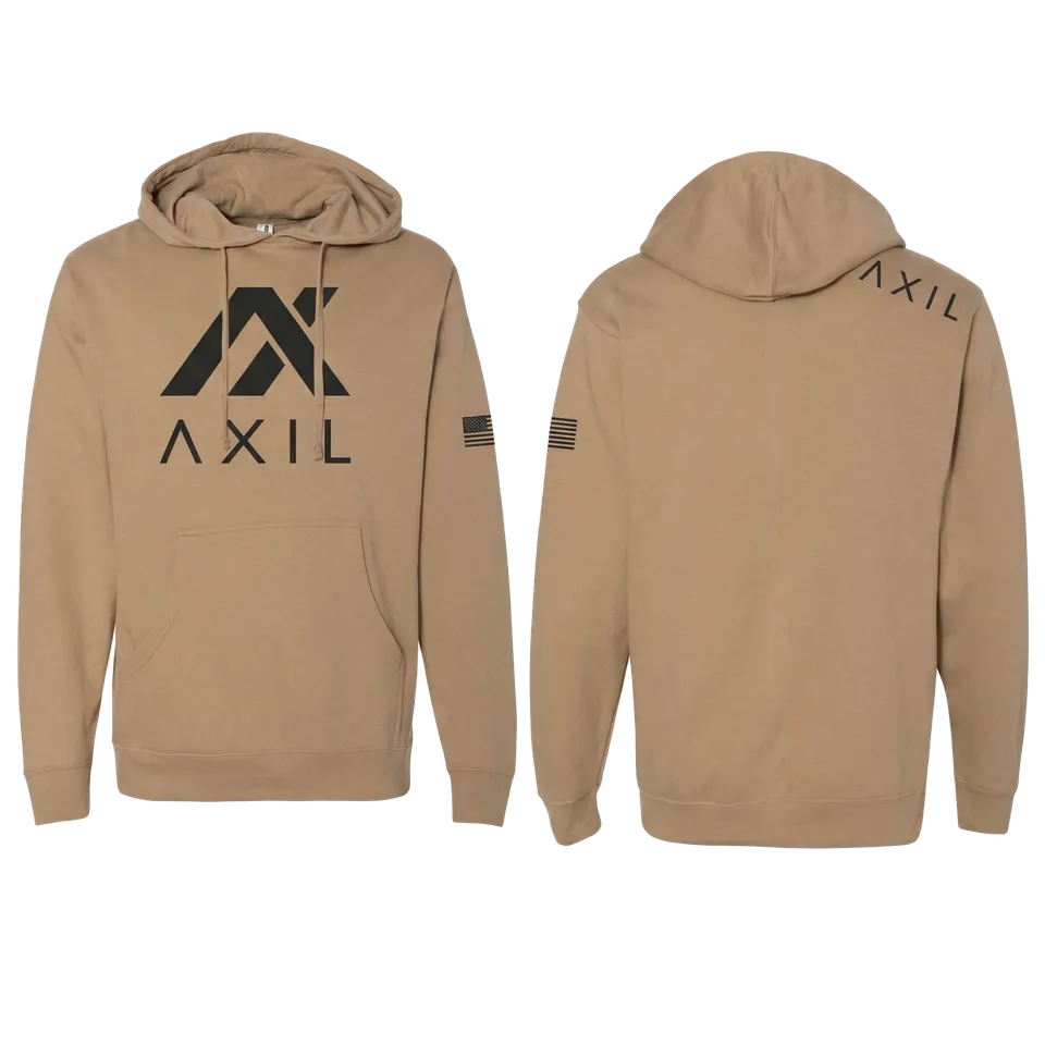 Axil hanorac cu glugă negru L din fleece bumbac