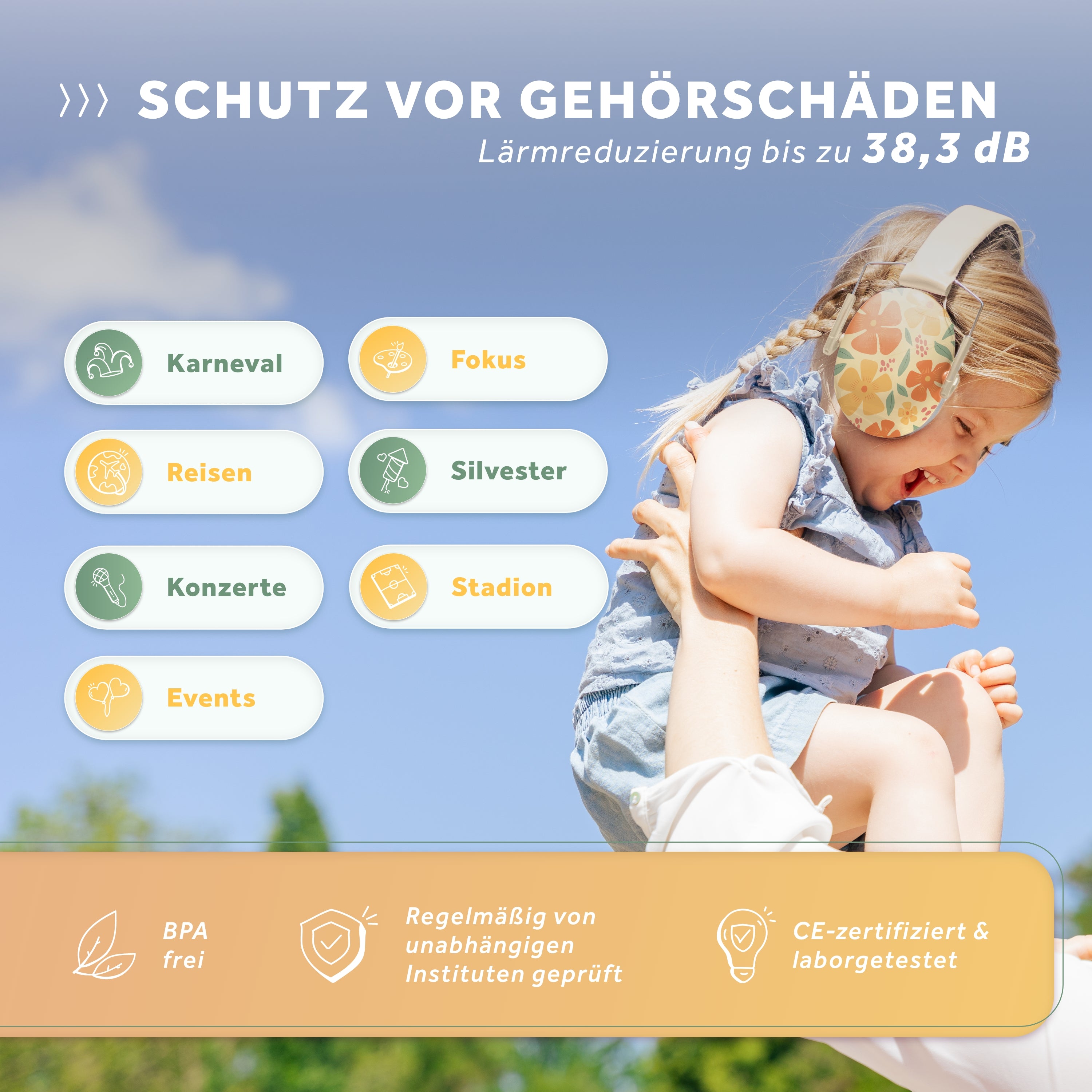 Schallwerk Kiddies casti antifon copii Flower K14 28 dB