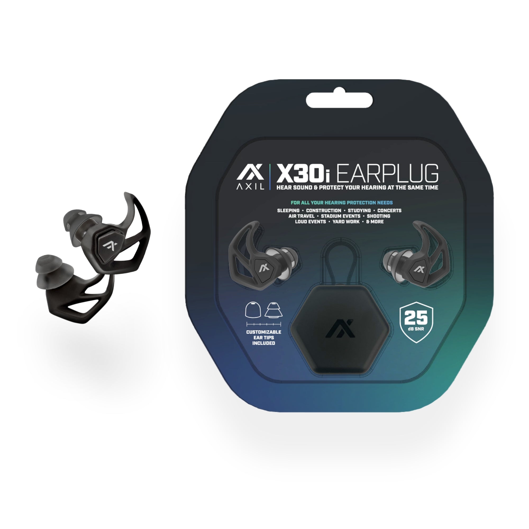 Axil X30i dopuri urechi Charcoal cu comutator