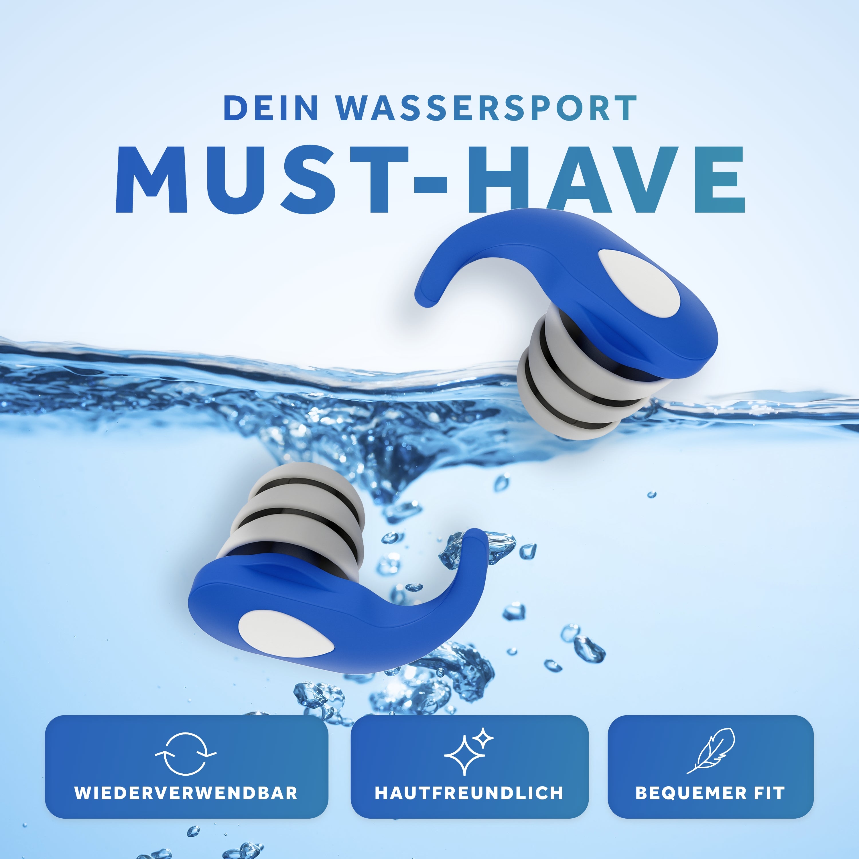 Schallwerk Water+ dopuri urechi inot adulti Deep Ocean silicon